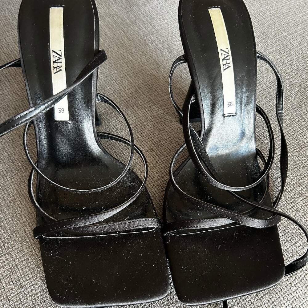 Zara Black Strappy Heels